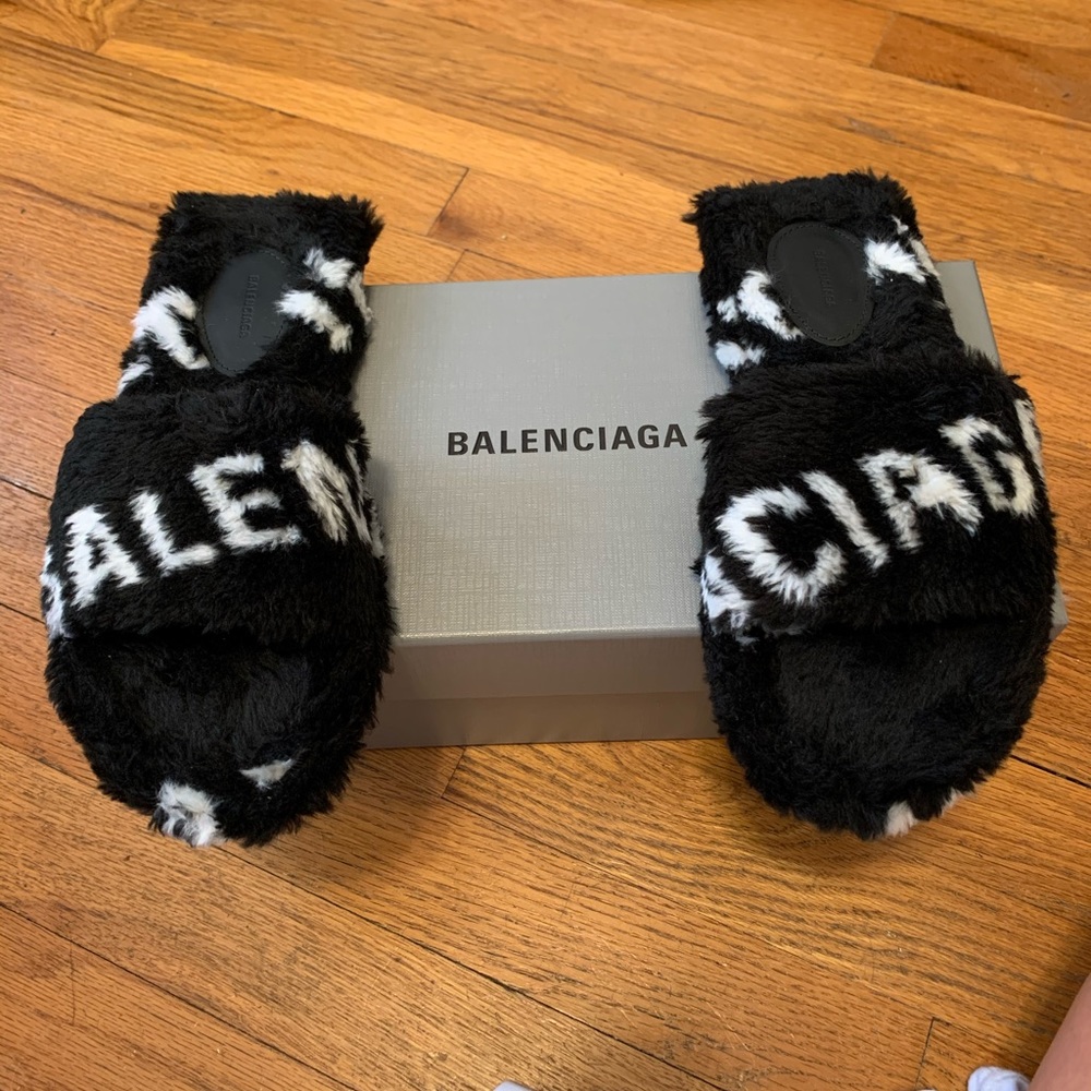 Balenciaga Fur Slides